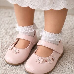 Rachel Shoes Pink Floral Kids Mary Jane Shoes size~ 9